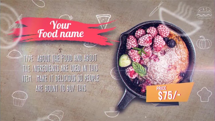 Restaurant Recipe Display: After Effects Templates