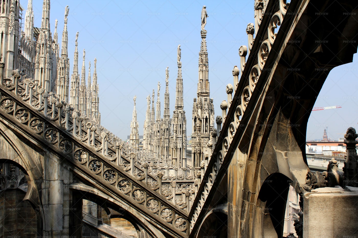 Spires Of The Cathedral Of Milan, Italy: Stock Photos