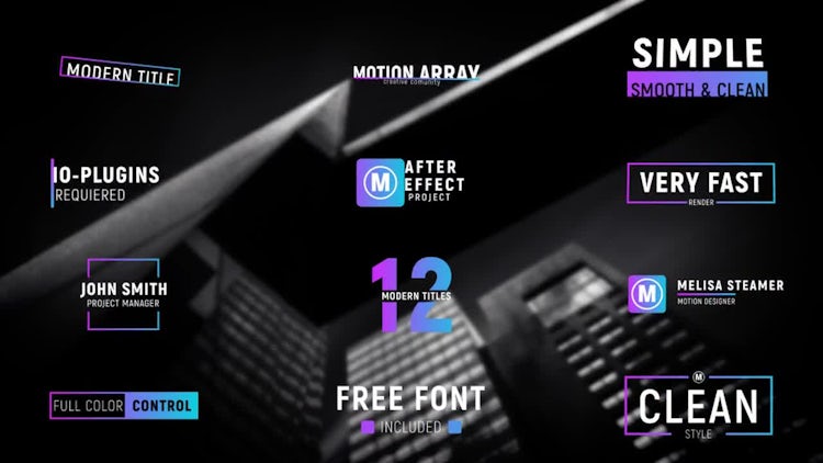 12 Modern Titles: After Effects Templates