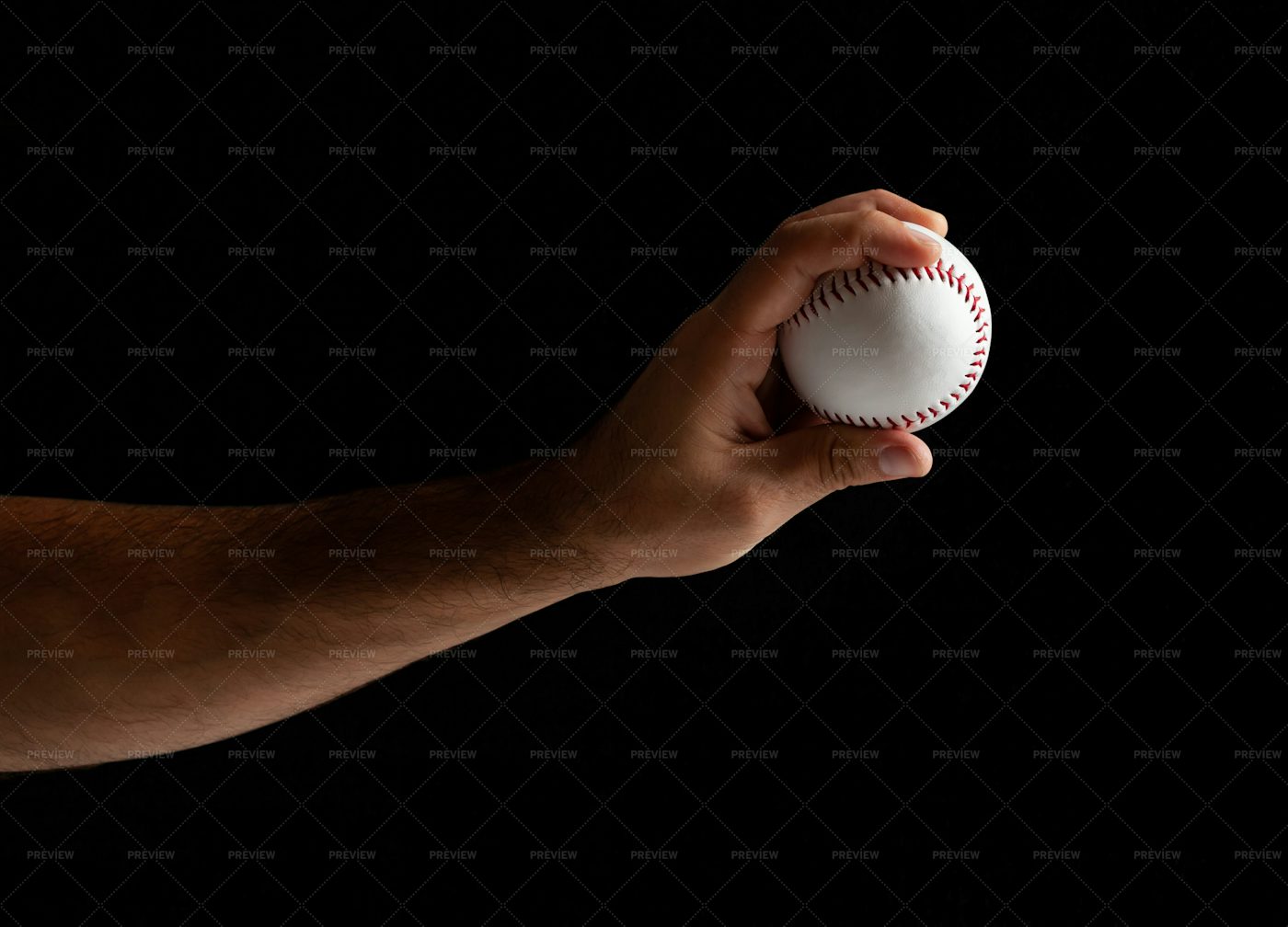 Hand With A Baseball Ball: Stock Photos