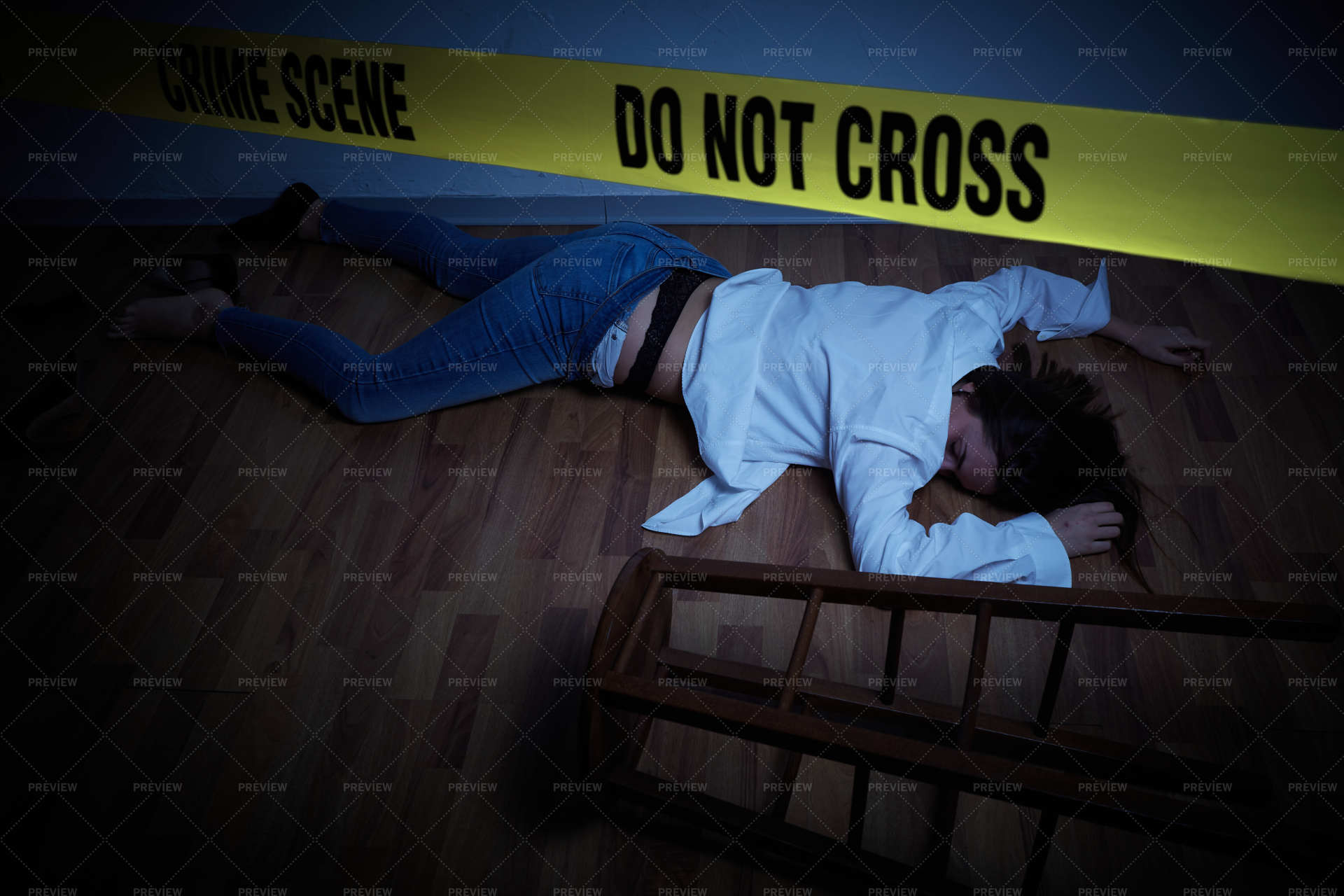 Crime Scene Of A Woman - Stock Photos | Motion Array