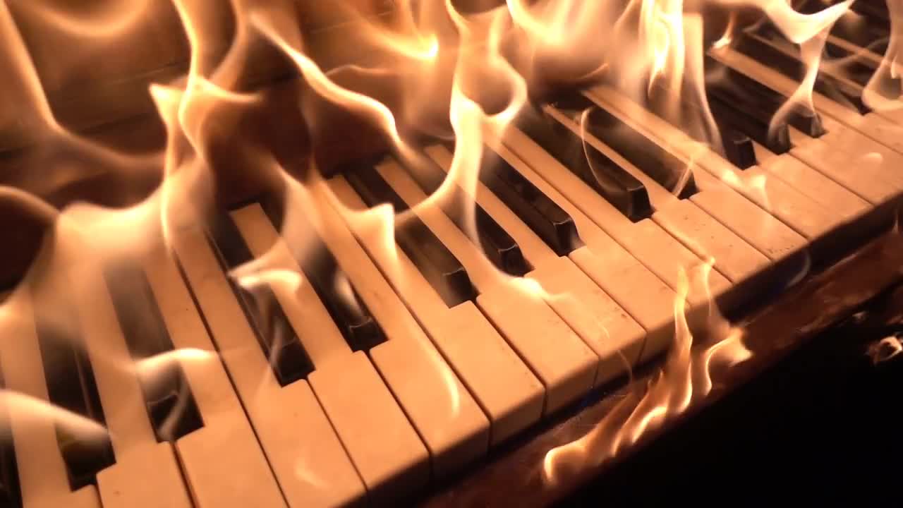 Burn piano. Burning Piano.