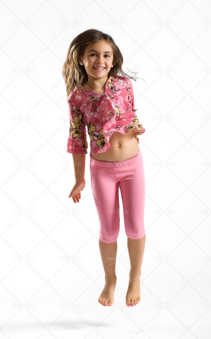 Little Girl In Pink Outfit: Stock Photos
