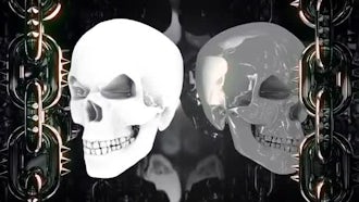 Glowing Metal Skulls: Stock Motion Graphics