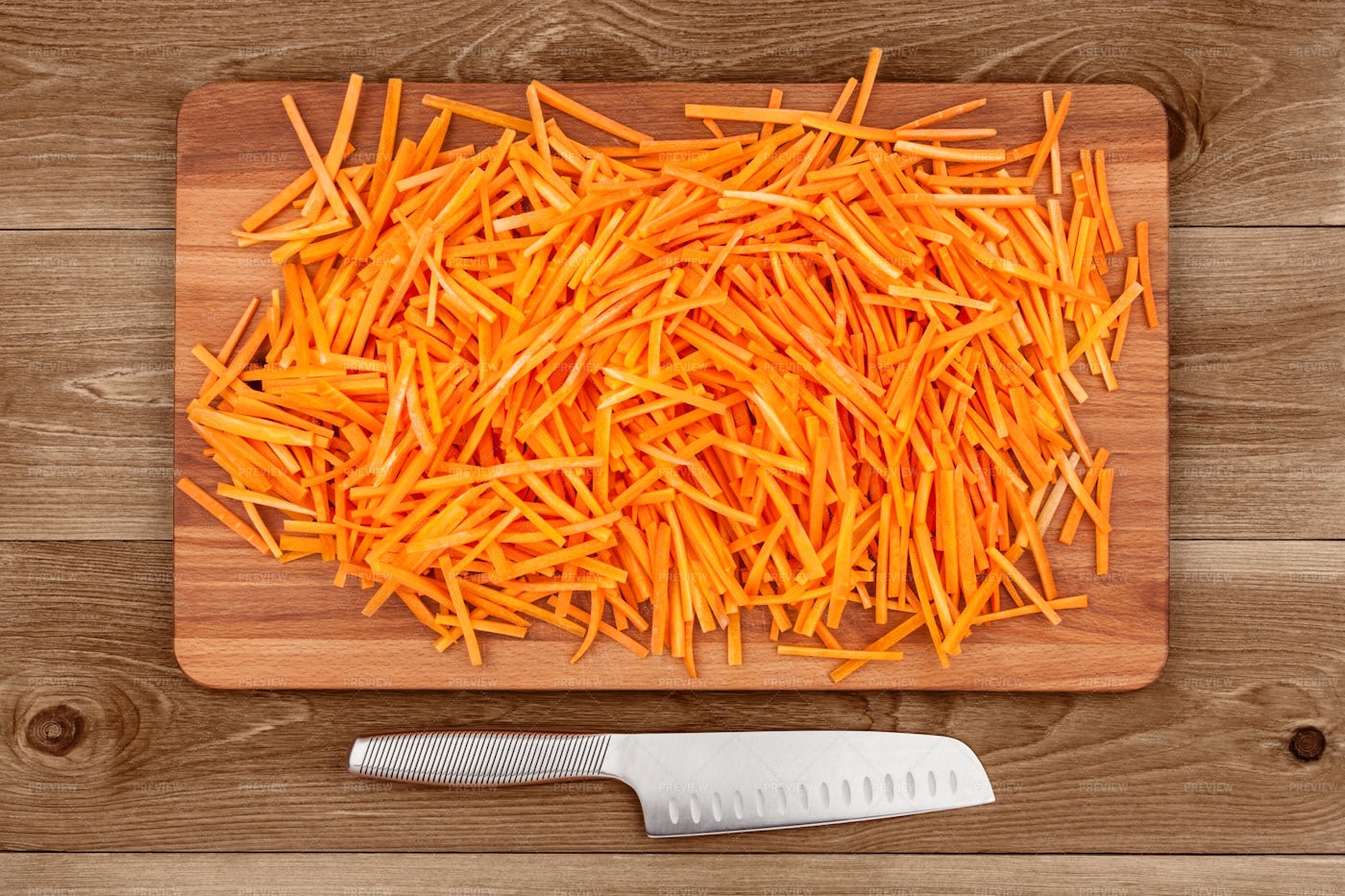 Knife And Carrot Sticks: Stock Photos