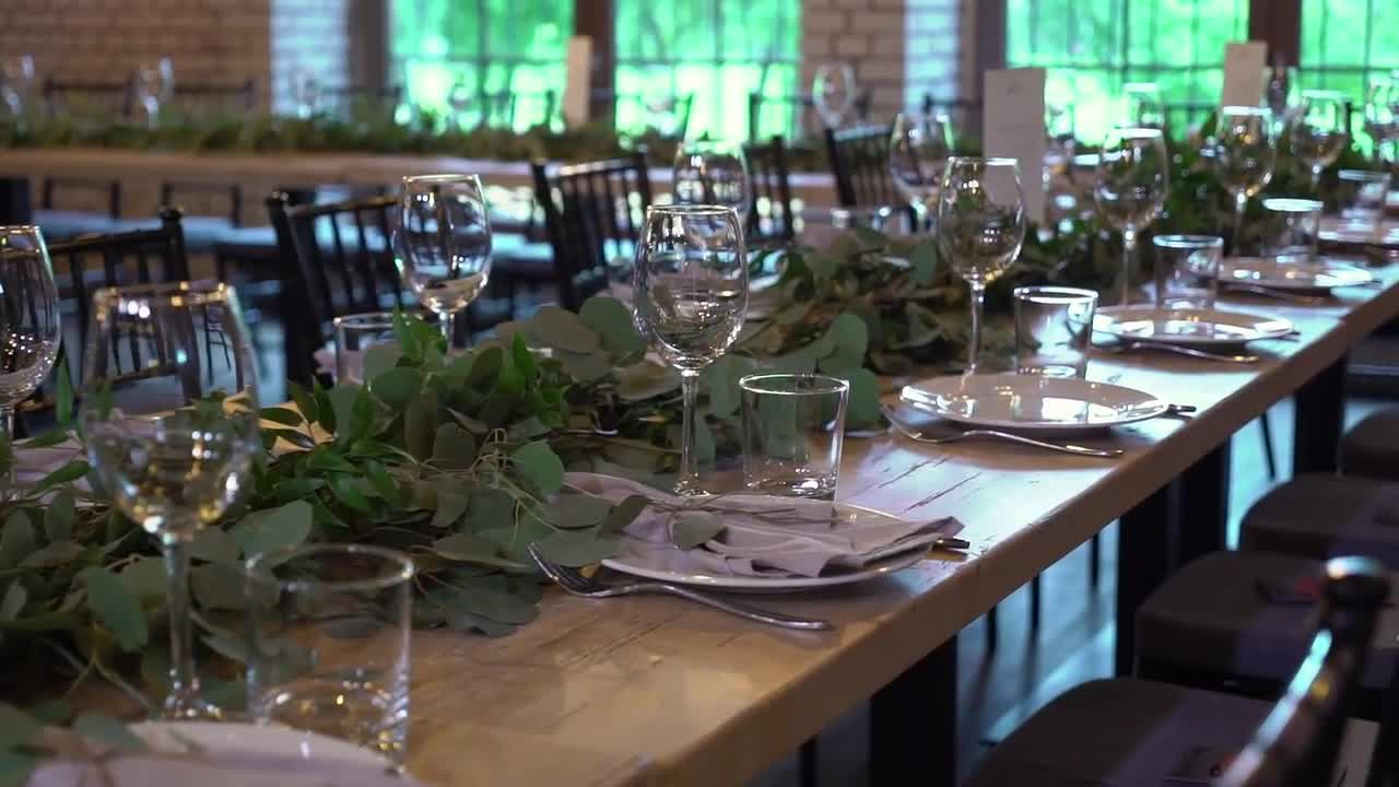 Communal Dining Table Stock Video Motion Array