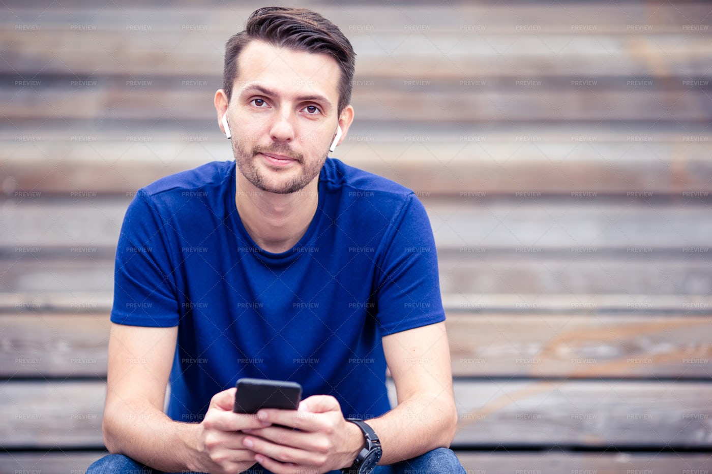 Reading A Text Message: Stock Photos