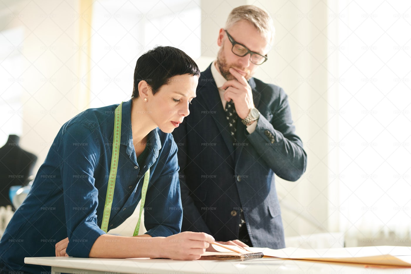 Discussing Sketch: Stock Photos