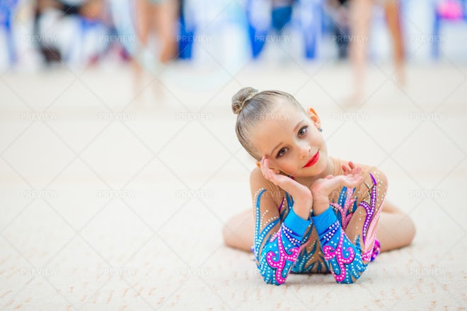 Gymnast Girl Stretching - Stock Photos