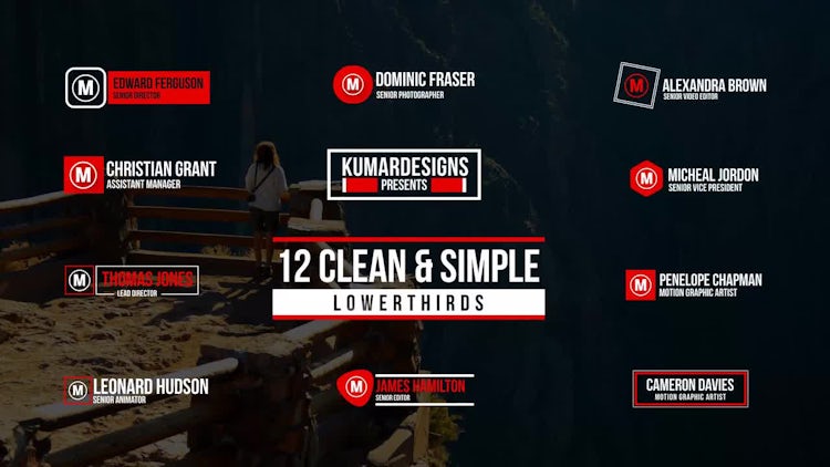 12 Clean Lower thirds: After Effects Templates