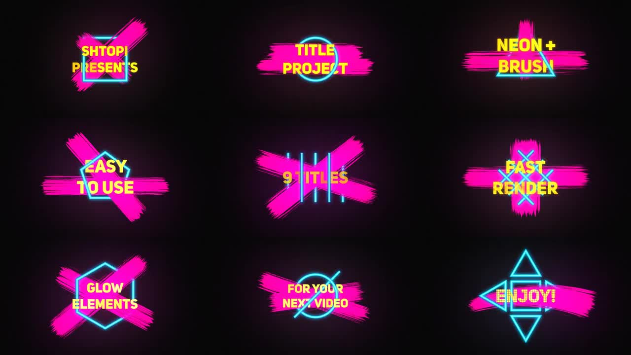 Neon Brush Titles - After Effects Templates | Motion Array