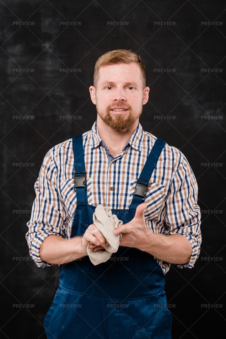 Bearded Technician Or Repairman In...: Stock Photos