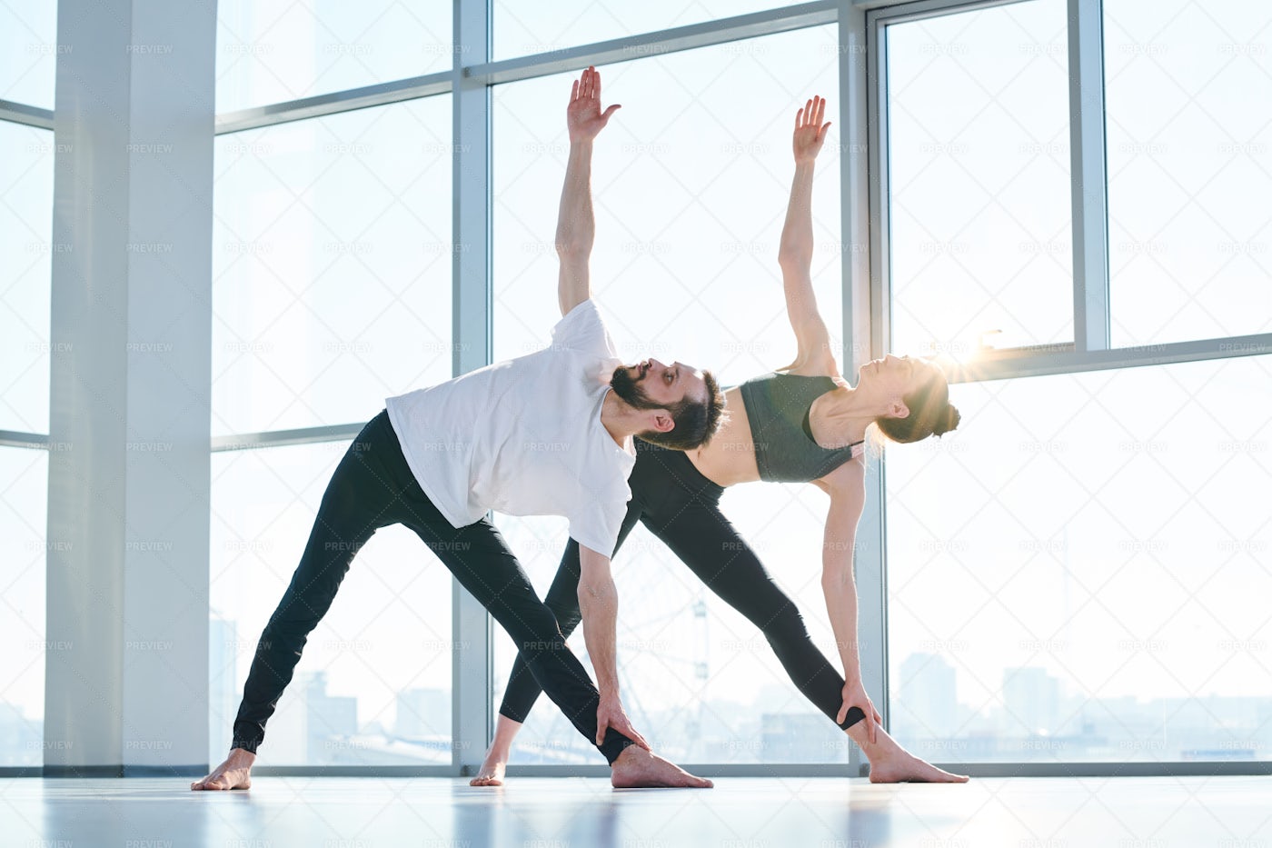 Couple Doing Yoga: Stock Photos