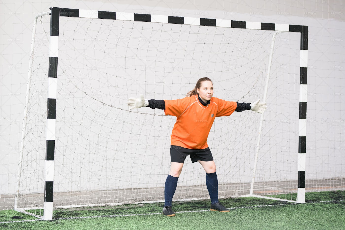 Young Female Goal Keeper In Sports... - Stock Photos | Motion Array