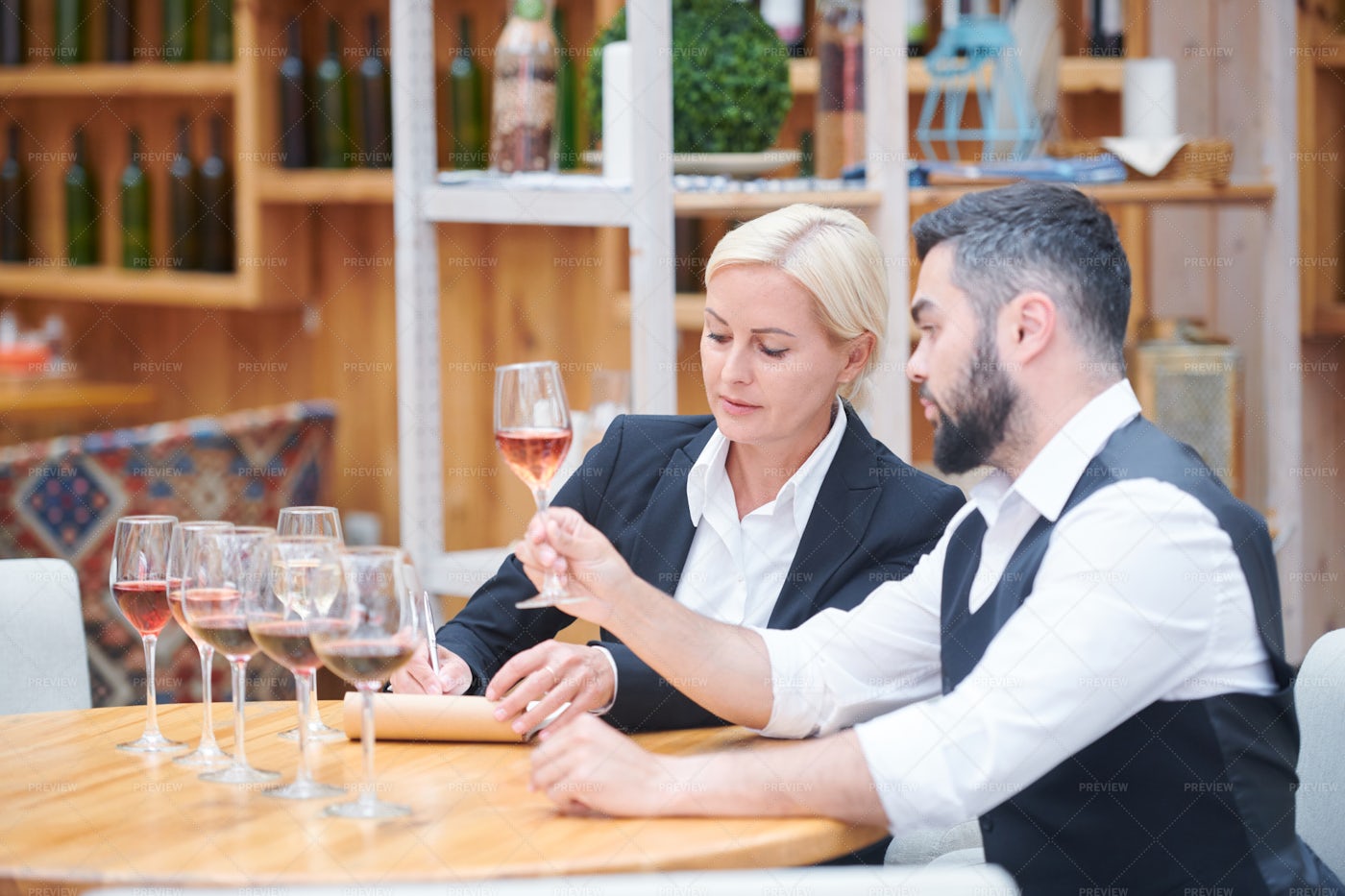 Two Winery Experts Discussing...: Stock Photos