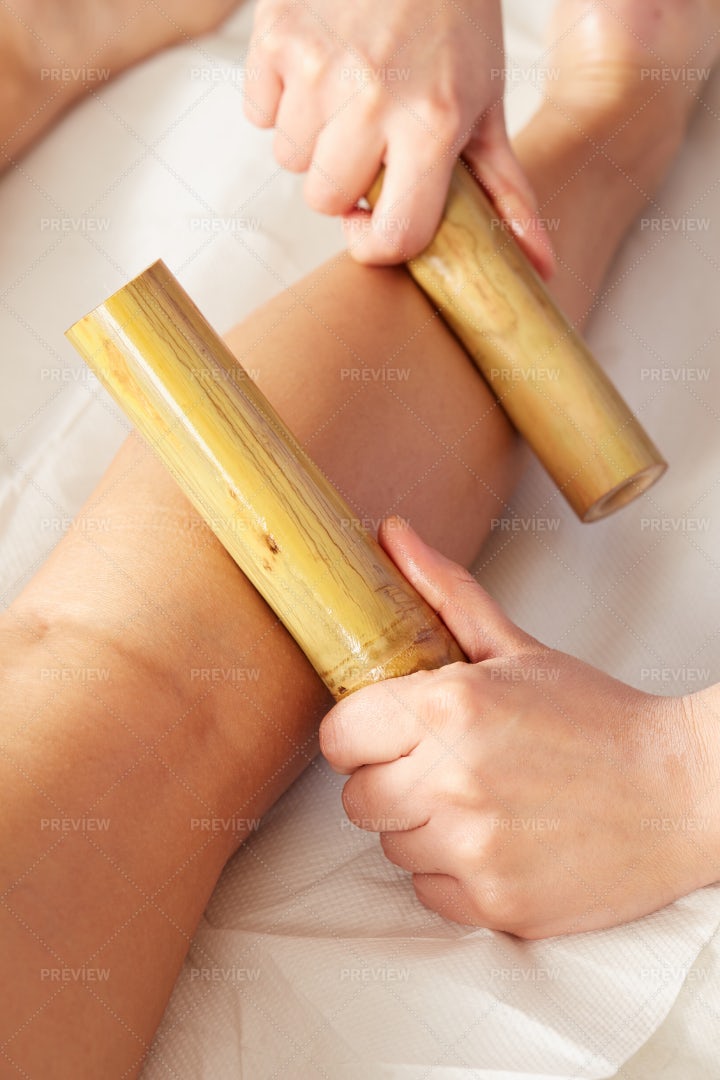 Thai Bamboo Massage: Stock Photos