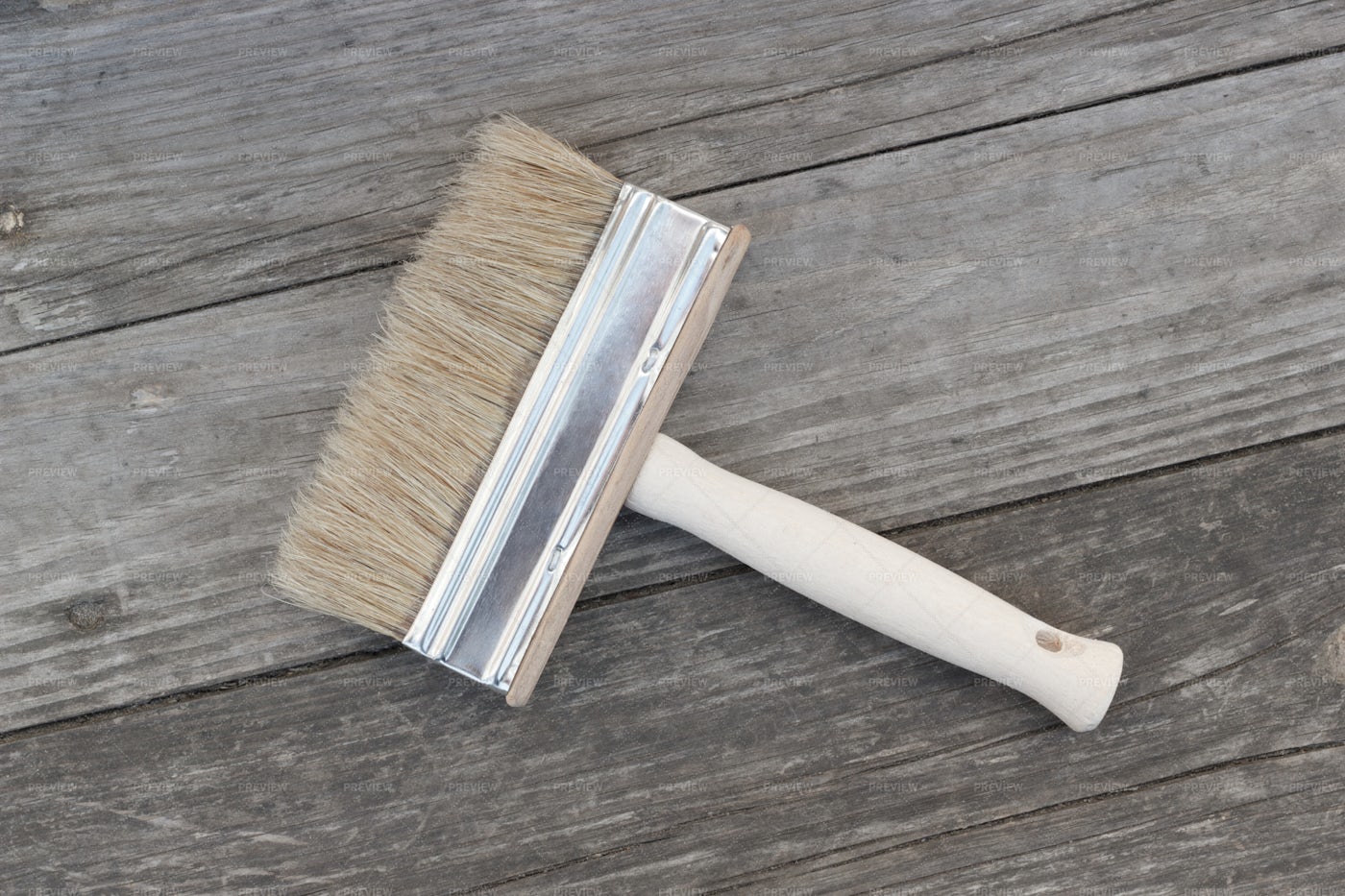Brush On Wooden Background: Stock Photos