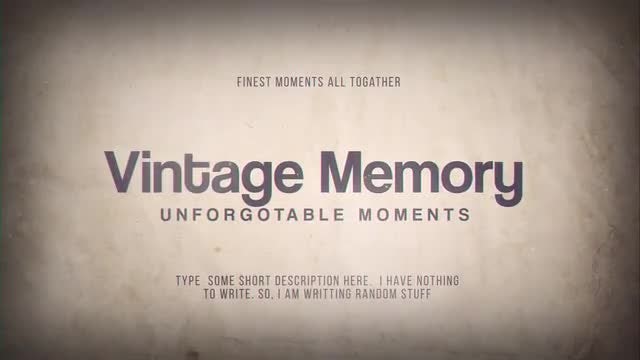 Vintage Memory: After Effects Templates