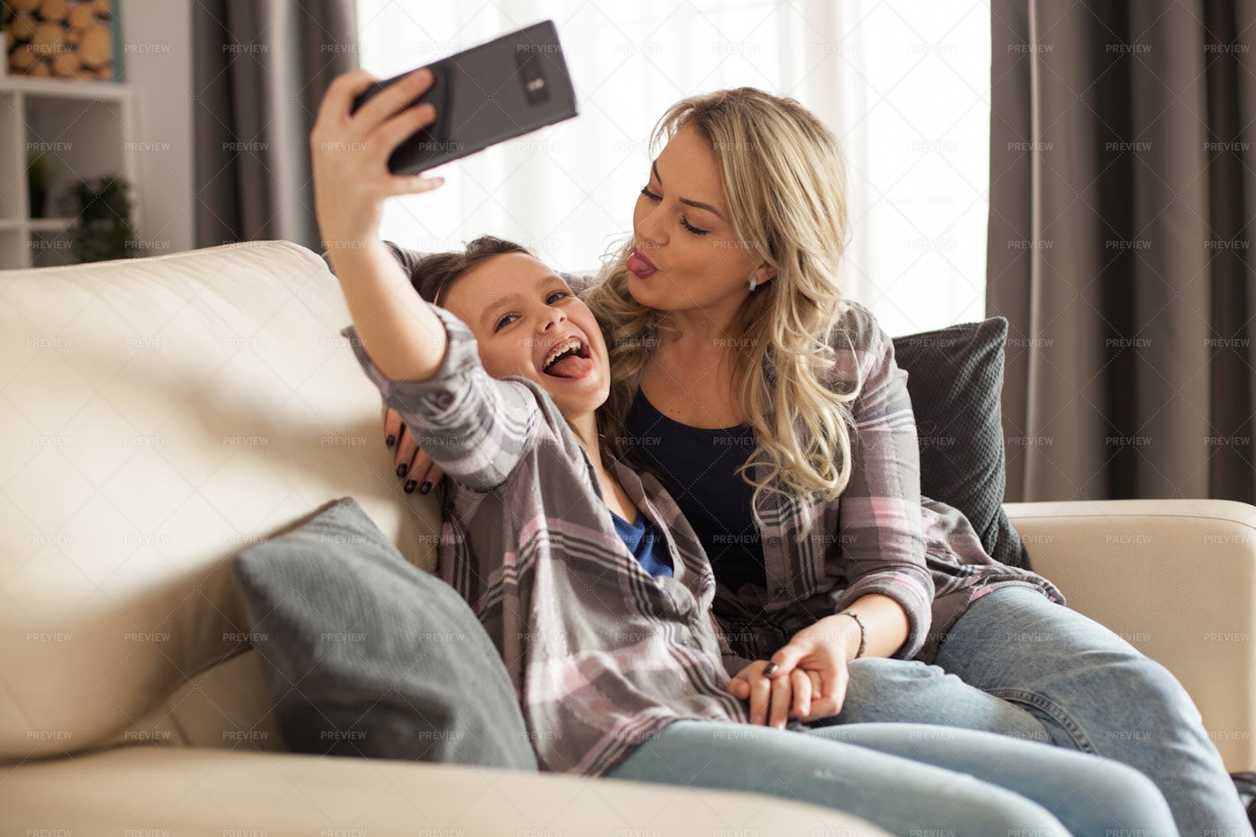 Sofa Selfies: Stock Photos