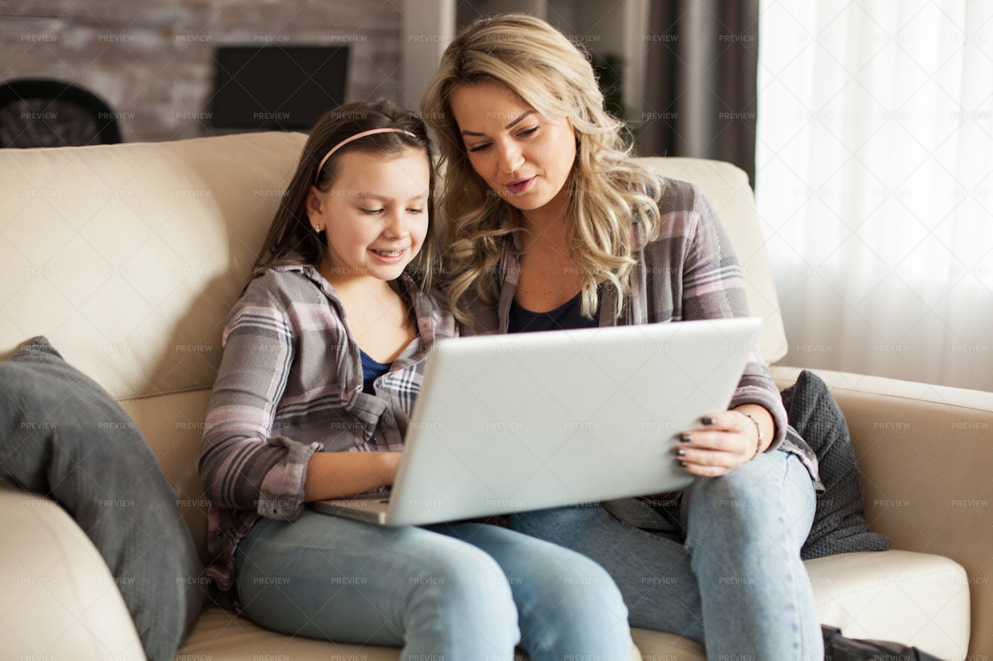 Helping Daughter With Homework: Stock Photos