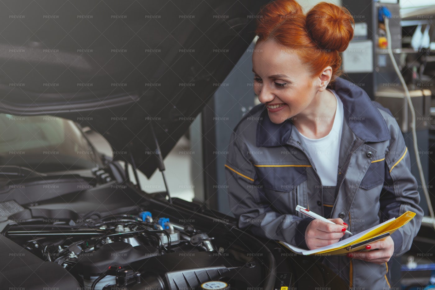 Taking Engine Notes: Stock Photos