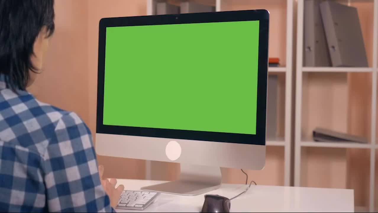 PC With Green Screen - Stock Video | Motion Array