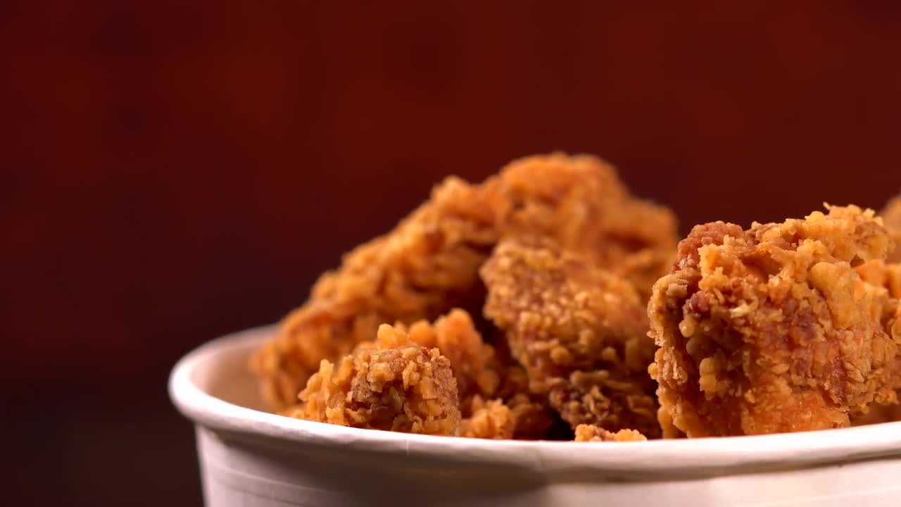 Tub Of Fried Chicken Stock Video Motion Array