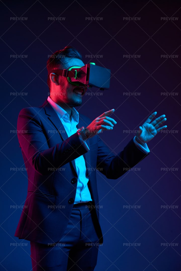 Cheerful Entrepreneur Trying New: Stock Photos