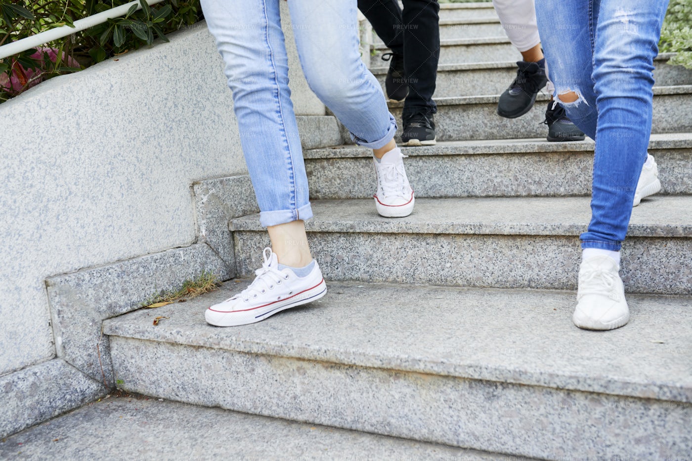 Feet Of Walking People: Stock Photos