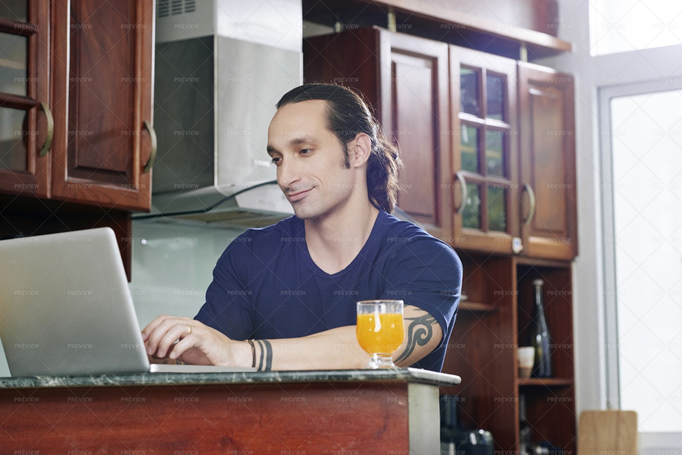 Working Online At Home: Stock Photos