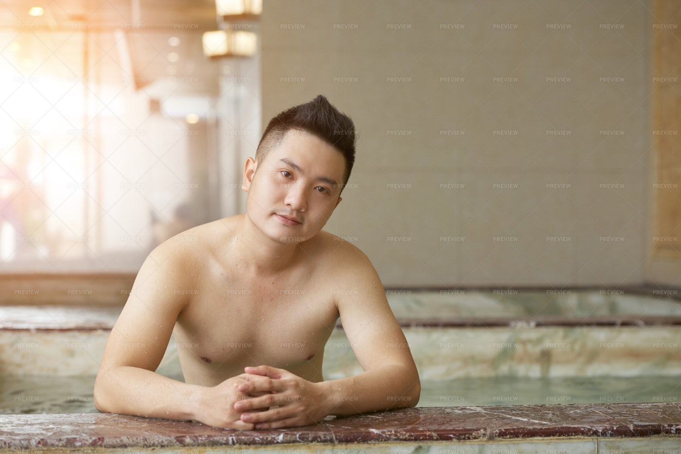 Young Man In Wellnes Centre: Stock Photos