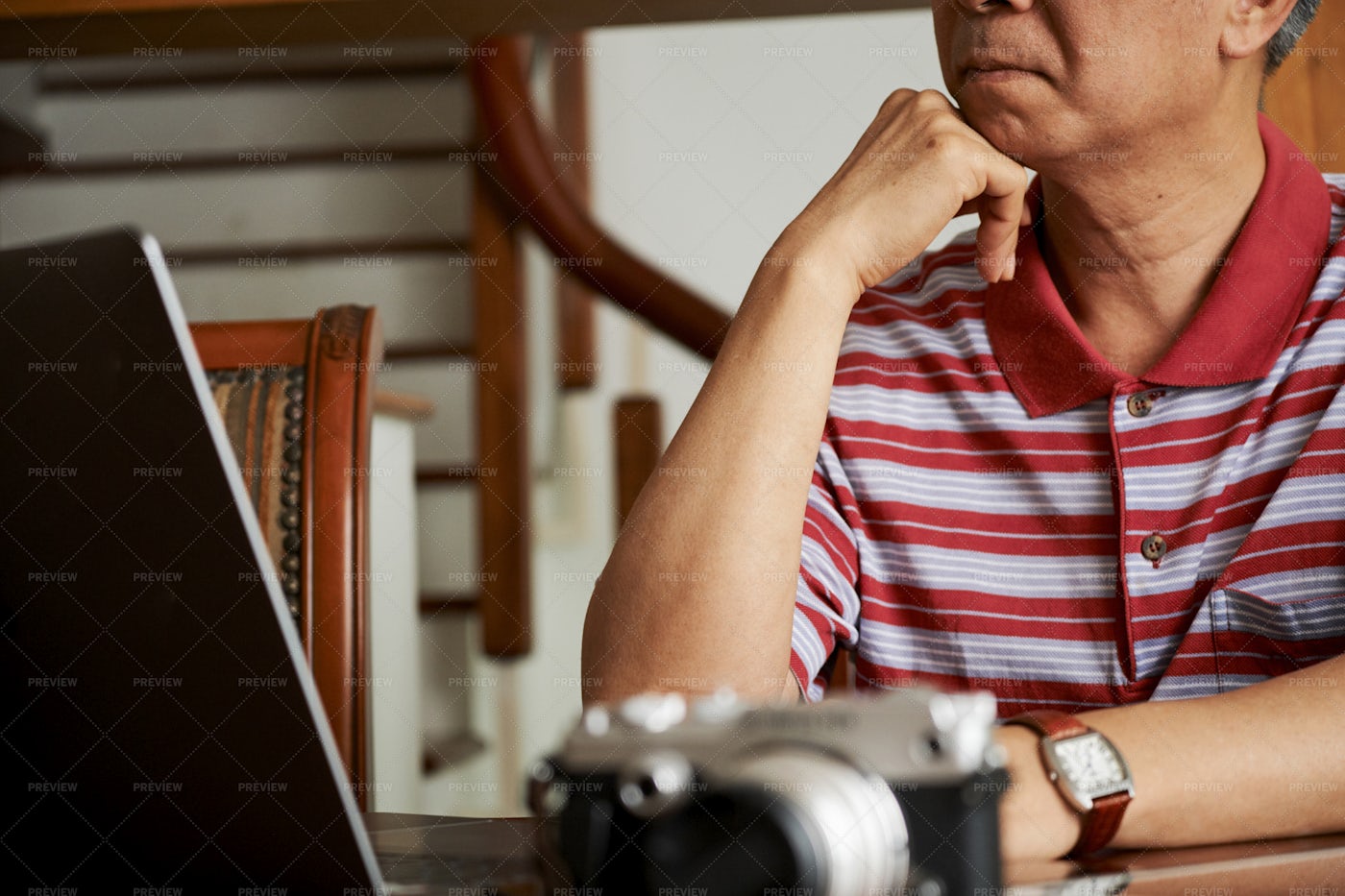 Photographer Working At Home: Stock Photos