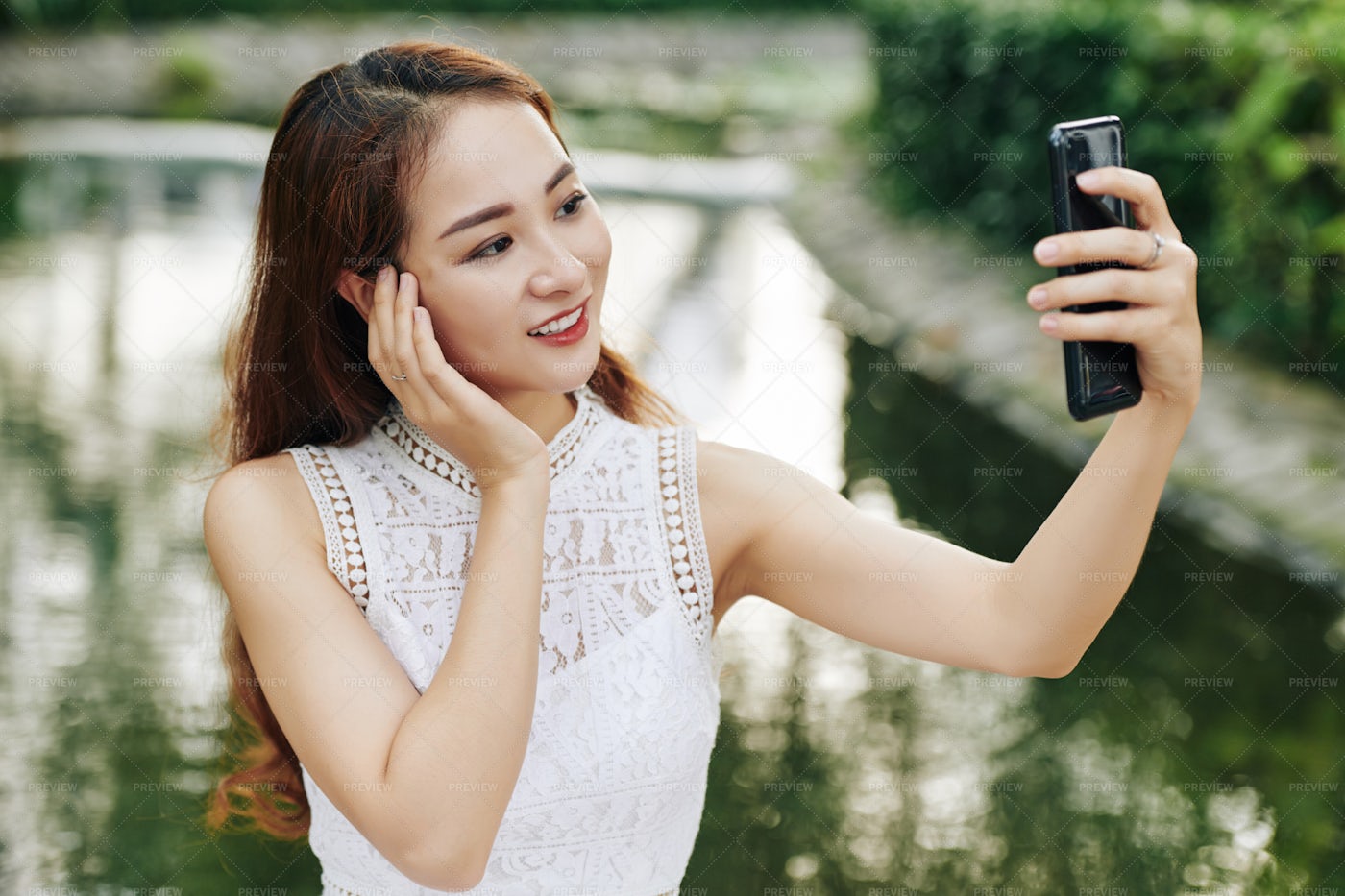 Beautiful Woman Posing For Photo: Stock Photos