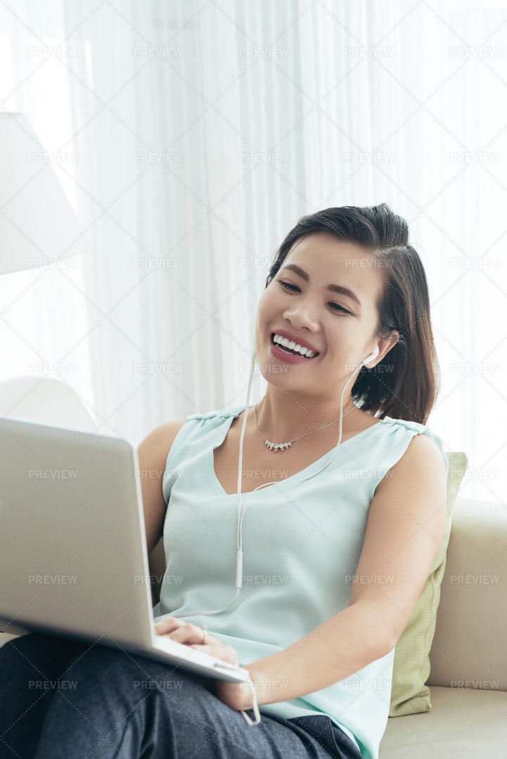 Online Conference On Laptop: Stock Photos