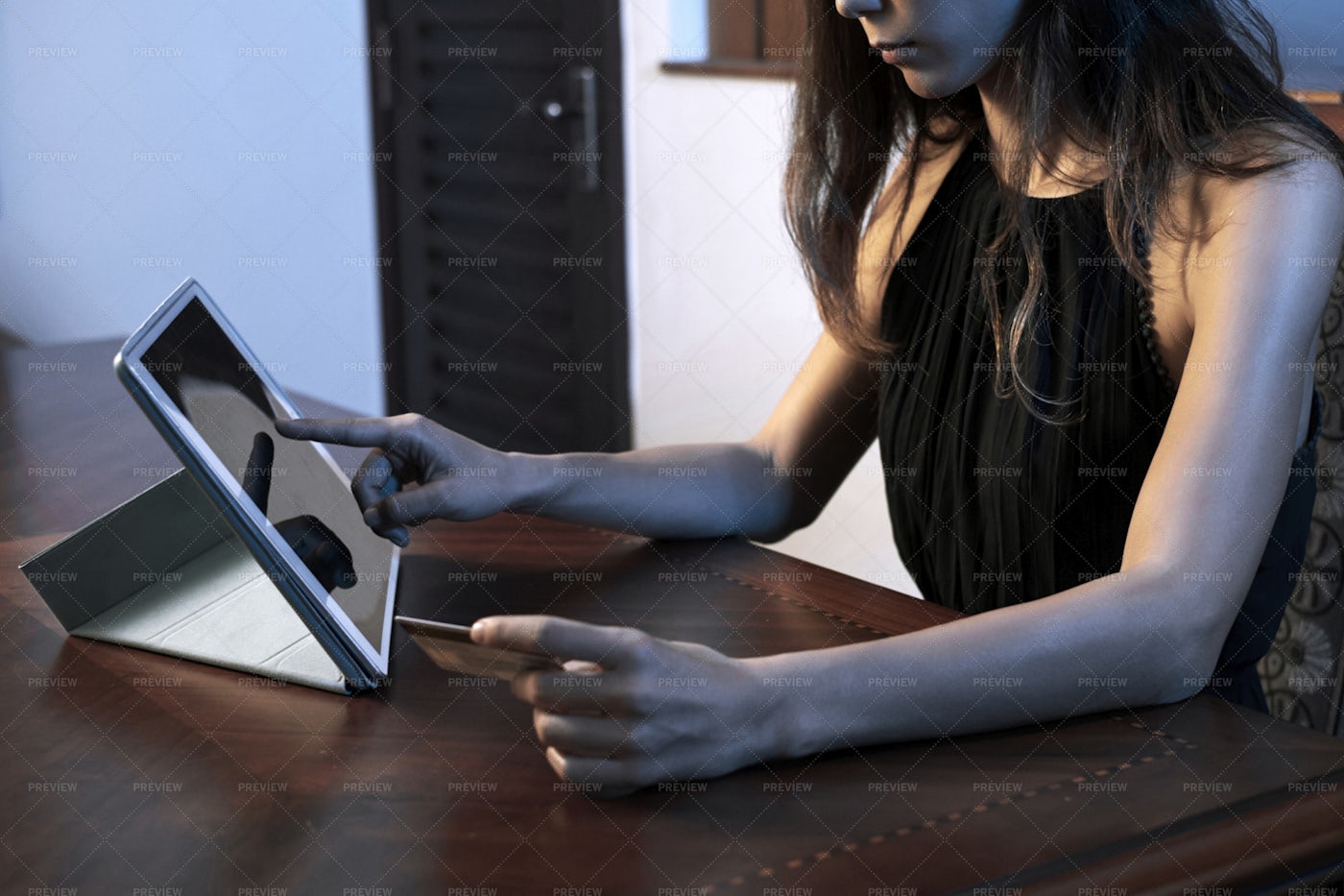 Using Using App On Tablet: Stock Photos