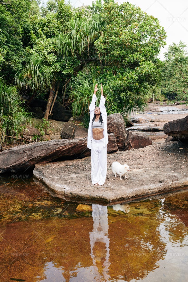 Young Woman Stretching In The Morning: Stock Photos