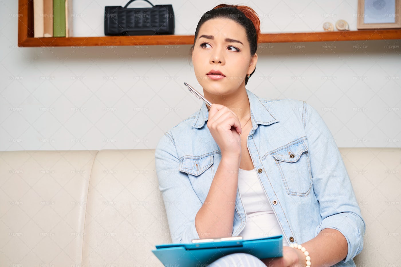 Woman Writing An Essay: Stock Photos