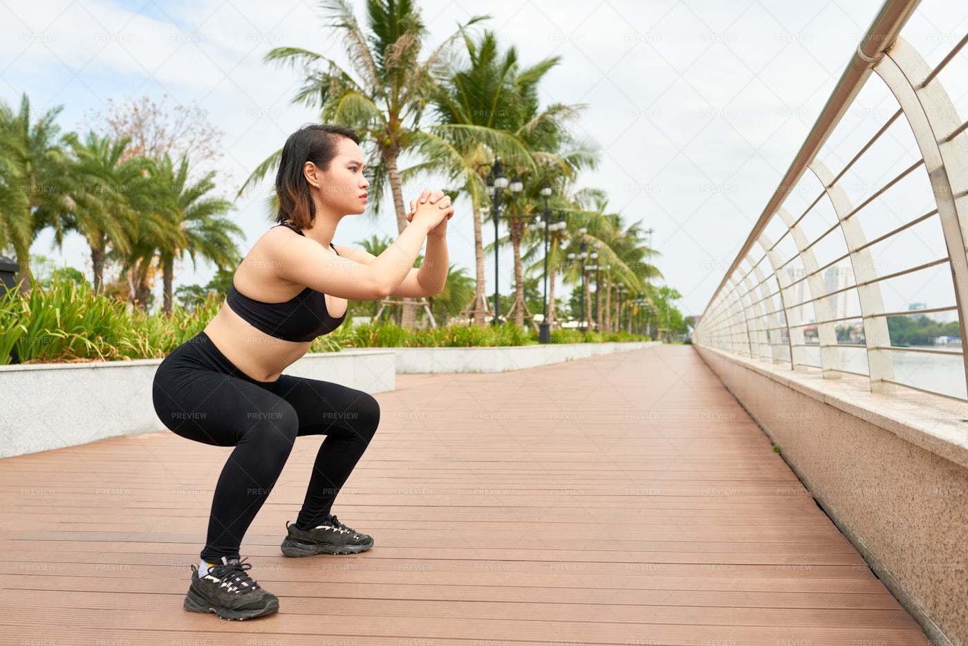Female Athlete Training Outdoors: Stock Photos