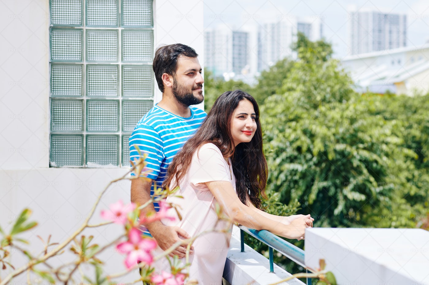 Couple Enjoying Beautiful View: Stock Photos