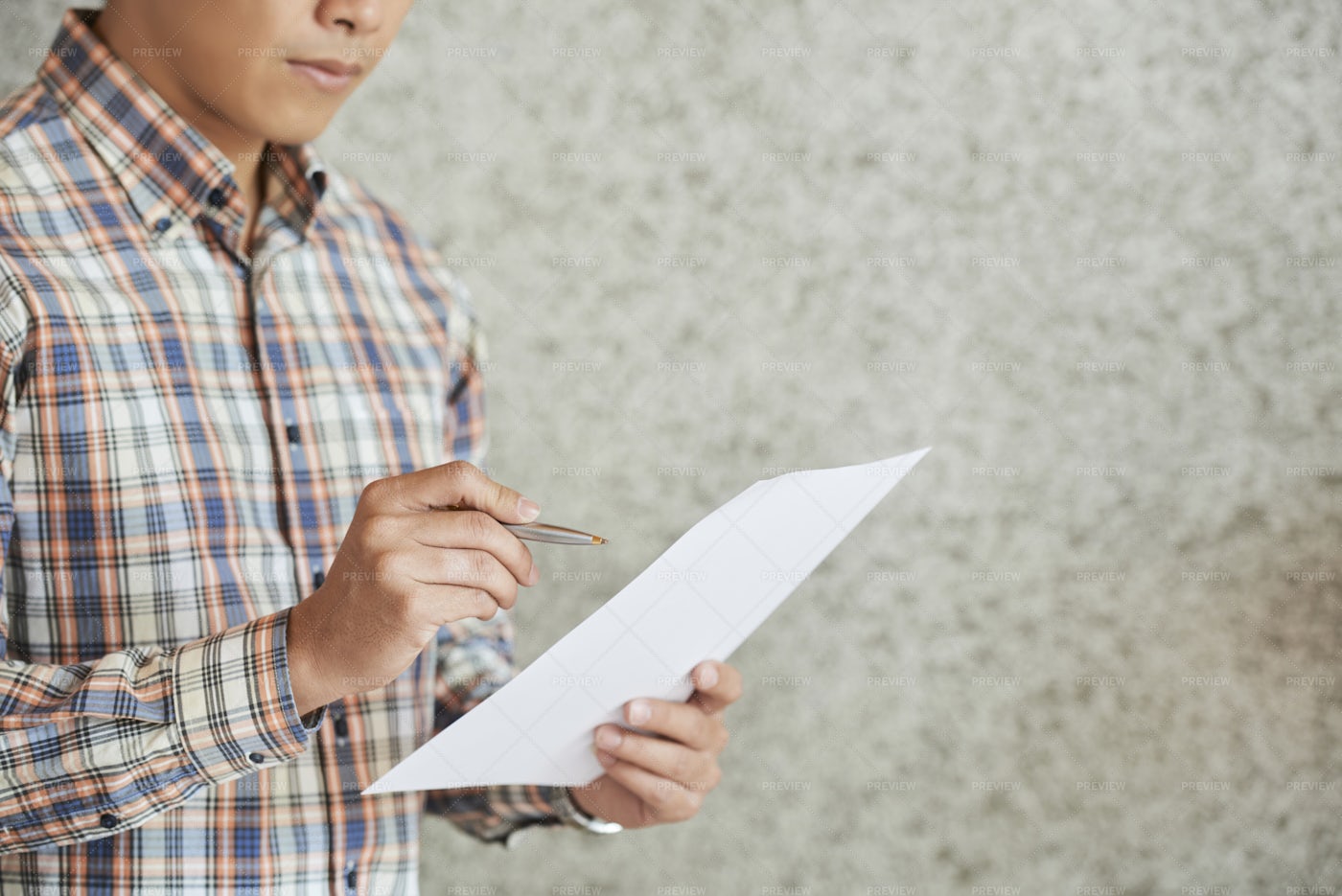 Entrepreneur Checking Business Document: Stock Photos