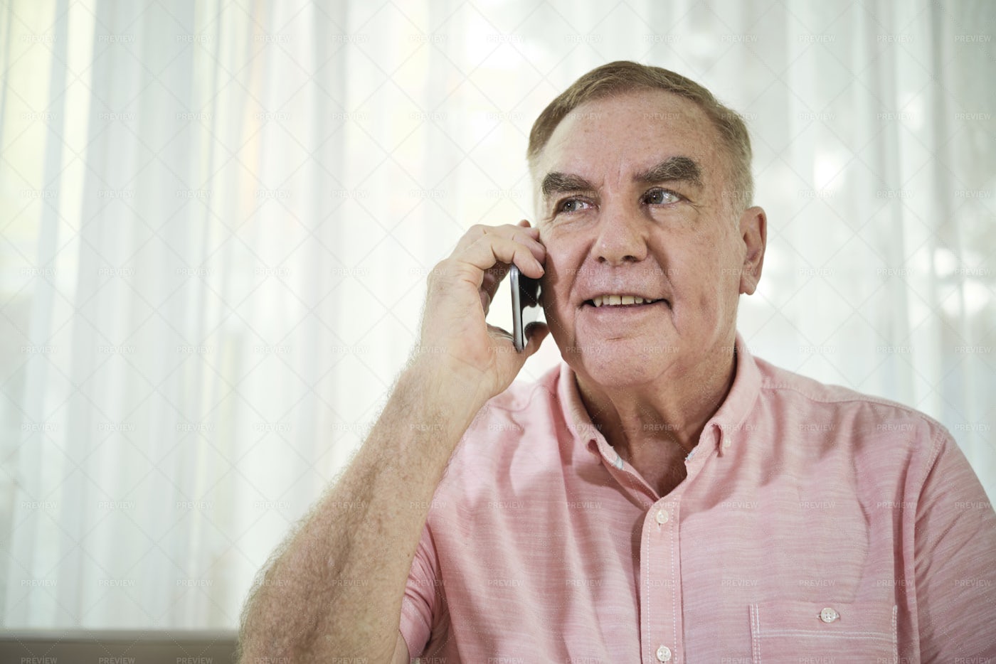 Old Man Talking On Phone Stock Photos Motion Array
