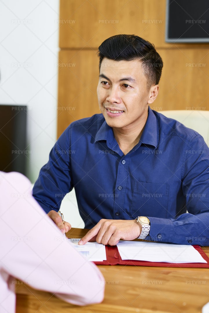 Discussing Cotract Details: Stock Photos