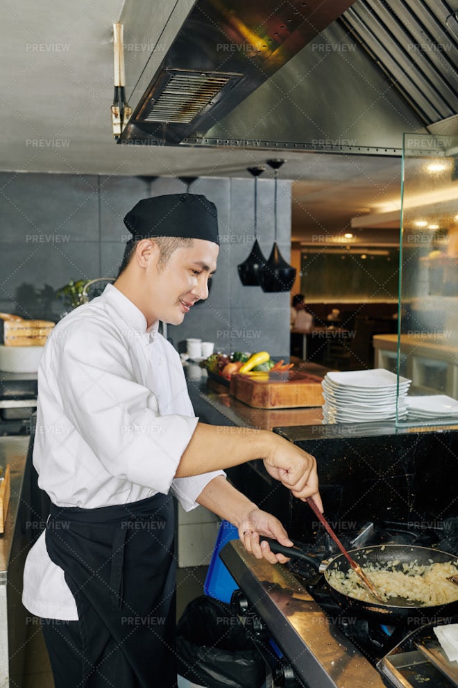 Asian Chef Cooking Rice Stock Photos Motion Array