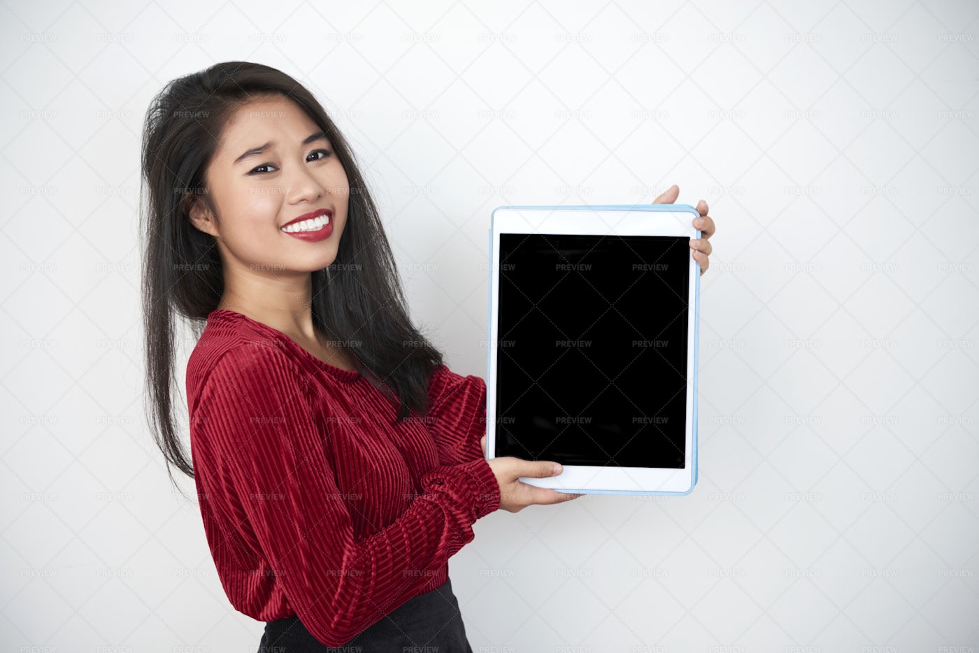Ad On Wireless Device: Stock Photos