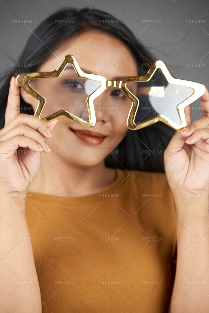 Woman In Stylish Glasses: Stock Photos