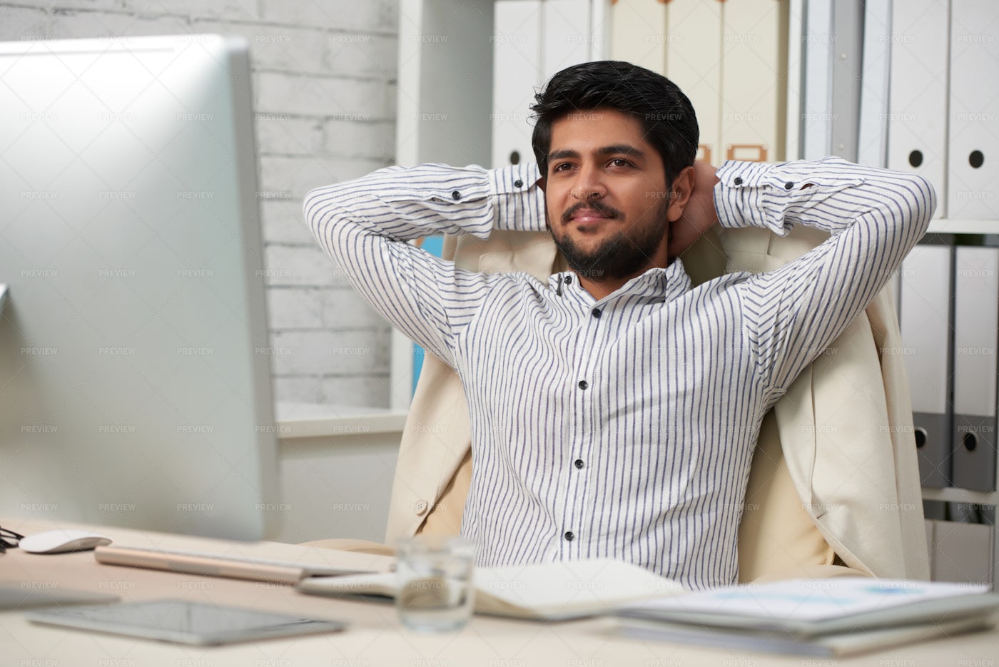 Businessman Relaxing In His Chair: Stock Photos