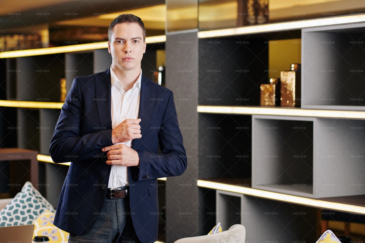 Man Buttoning Sleeve: Stock Photos