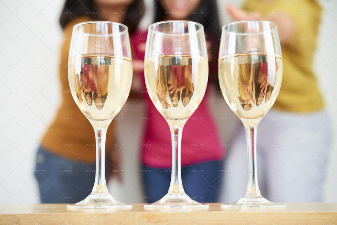 Three Glasses With Champagne: Stock Photos
