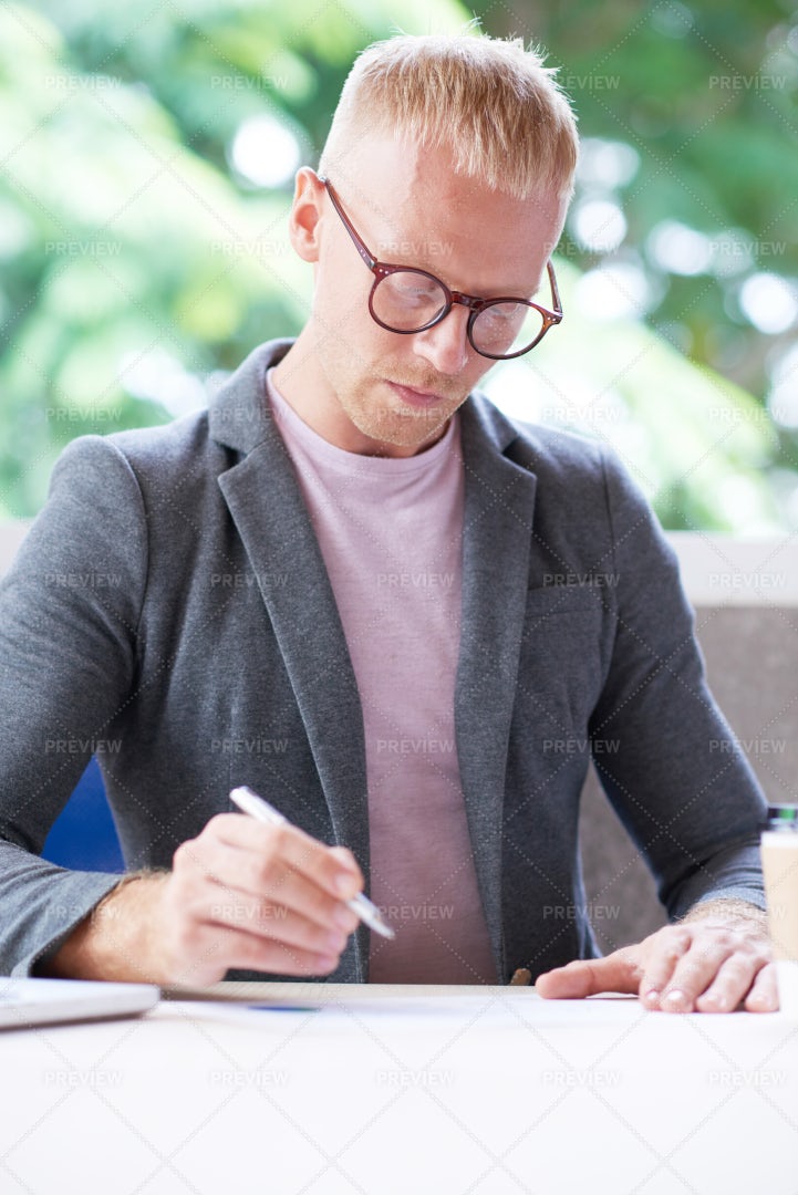 Businessman Working On Project: Stock Photos