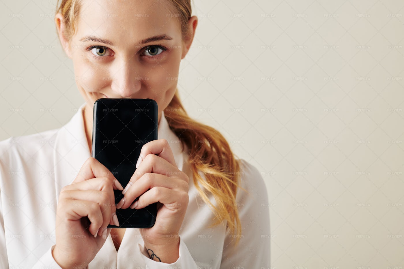 Excited Woman With Smartphone: Stock Photos